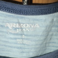 Arizona Jean Co. Men’s S Blue/White Cotton Crew Neck Sleeveless Striped T-Shirt