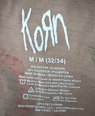 Korn T-Shirt 1995 Tour Graphic Print Size Medium Tan