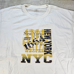 VTG Fruit of the Loom Men’s White Large L New York City Graphic T-Shirt *Dingy