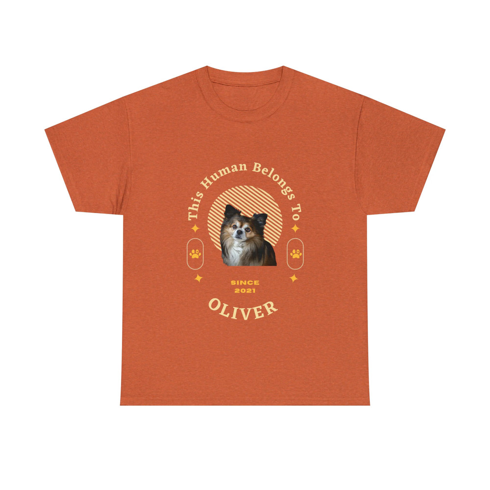 Customise Your Pet Photo Unisex T-shirt – This Human Belongs To