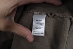 AYR All Year Round Mens Small Blank Cotton Ribbed Knit Long Sleeve T-Shirt Beige