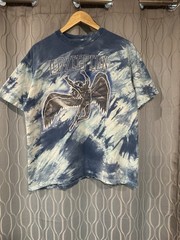 RARE Vintage 80s Led Zeppelin Icarus 1984 USA Tie Dye Blue Tee Shirt Men’s XL