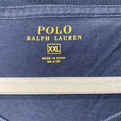 Polo Ralph Lauren Tagless Tee Shirt Mens XXL Blue V Neck Pony Logo Cotton Tee