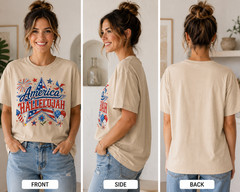 America Hallelujah Shirt 4th July Christian Faith Patriotic Cream Tee