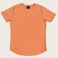 Cuts Clothing Mens XL Burnt Orange AO Curve-Hem Short Sleeve Stretch Tee PYCA