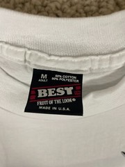 Vintage Fruit of the Loom T-Shirt Mens Medium Single Stitch USA Cadillac White