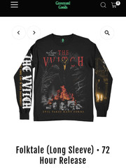 Graveyard Goods XL Long Sleeve Tee The Witch Folktale 72 Hrs Unworn Sealed