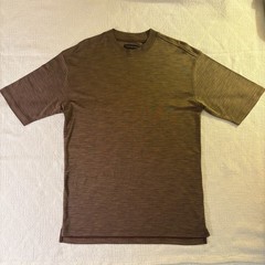 VTG Jhane Barnes 100% Silk Shirt Mens M Brown Textured Knit Short Sleeve Tee