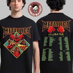 1Metallica M72 Secret E Store M72 World Tour Skeleton Diamond T-Shirt