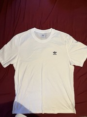 Mens Adidas White Tshirt embroidered Trefoil Logo Size XL