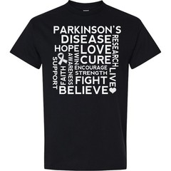 Inktastic Parkinsons Disease Awareness T-Shirt Ribbon Month Walk Mens Clothing