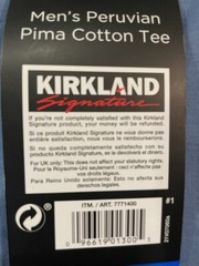 KIRKLAND MEN’S PERUVIAN PIMA COTTON TEE T-SHIRT(DUSTY BLUE SMALL)NWT