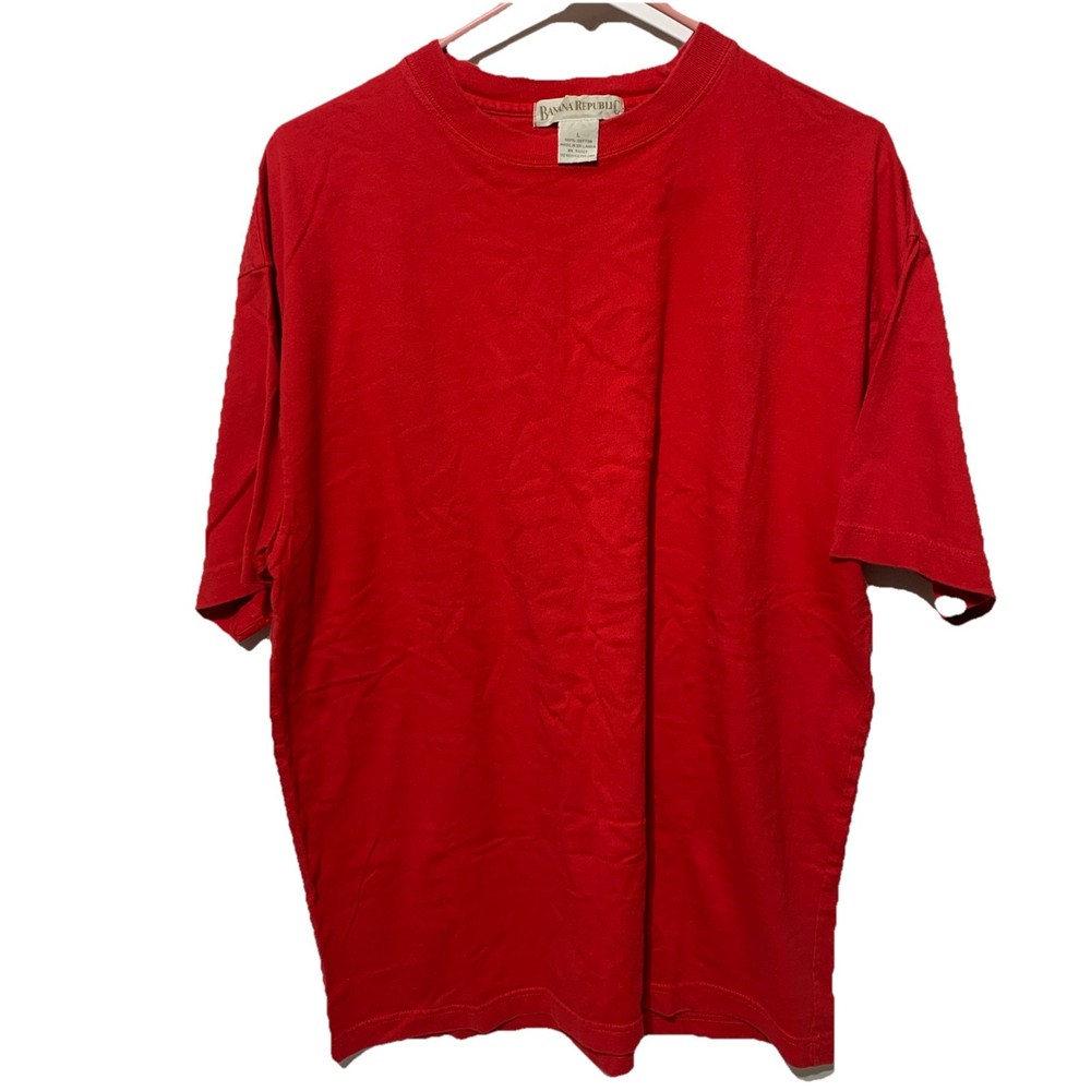Vintage Banana Republic Shirt Mens Large Red Sri Lanka 80s 90s