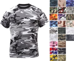 Camo T-Shirt Tactical Tee Short Sleeve Military Army Camouflage Uniform Fashion