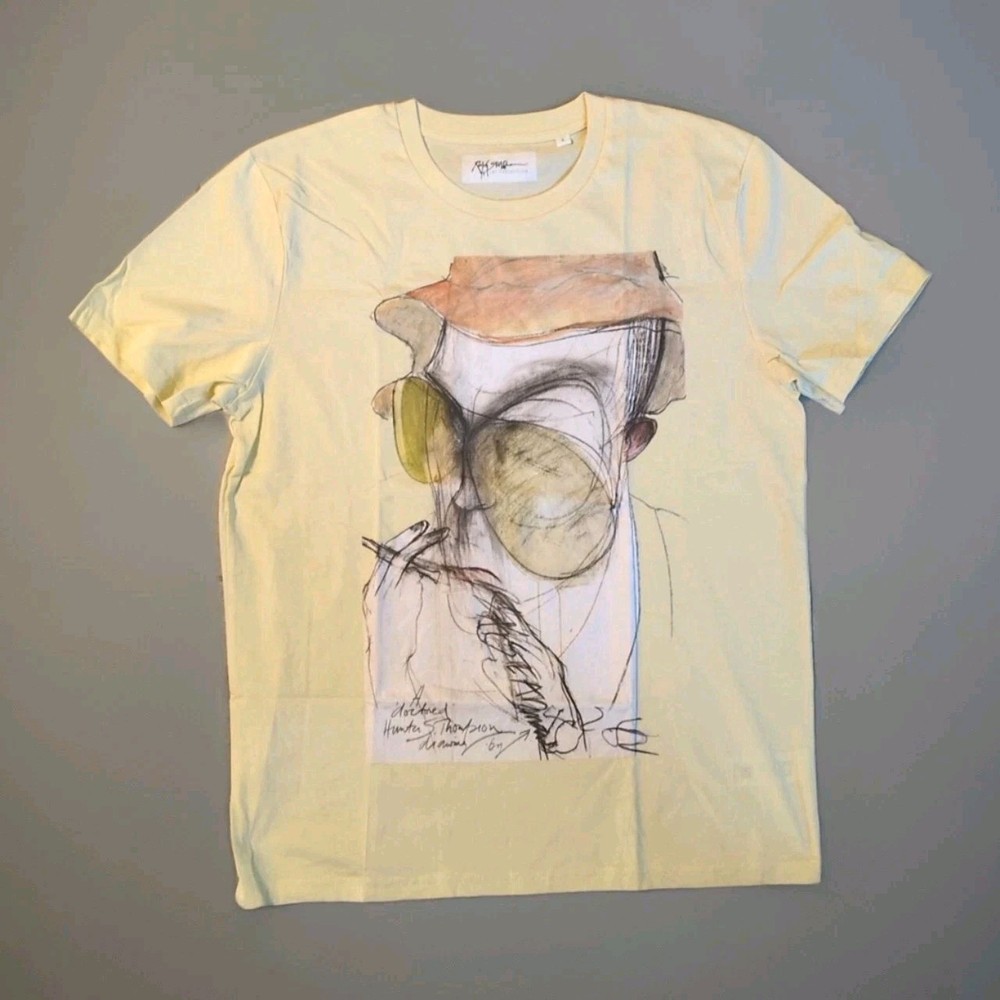 Hunter S. Thompson Ralph Steadman Fear And Loathing T Shirt L Ecru Color Gonzo