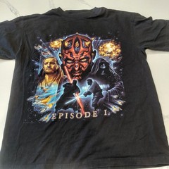 VTG Lee Sport Star Wars Episode 1 Phantom Menace 90s BLK T Shirt Men L