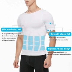 2 Pack Men Compression Slimming Body Shaper Tummy Control Vest Workout Tank Tops