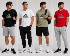 Adidas Athletics Grid Big Logo 180G Sorona Crew T-Shirt Men L-4XL 4 Colors
