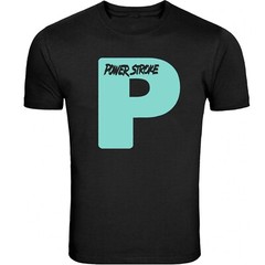 Powerstroke Small chest P Design T-Shirt Unisex Black Color Front & Back S – 5XL