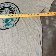 True Religion Mens XL Heather Gray Buddha Guitar Graphic T-Shirt Short Sleeve