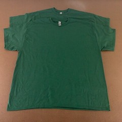 Gildan Dry Blend Men’s 2XL Green Short Sleeve Crew Neck T-Shirt 2 Pack New