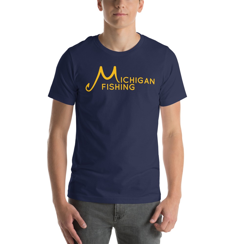 Unisex t-shirt – Michigan Fishing Text (Front Only)