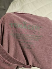 Men’s L Tenaciti Studios Graphic Logo T-Shirt Purple Cotton Jersey Crew Neck