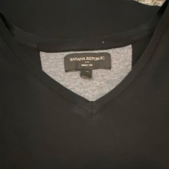 Banana Republic Dress Vee Black V-Neck Short Sleeve T-Shirt XL