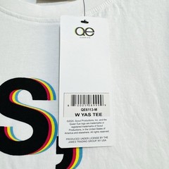 Queer Eye Yas Henny Graphic T-shirt Medium White Rainbow Shadow Short Sleeve NWT