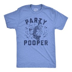 Mens Funny T Shirts Party Pooper Sarcastic Graphic Novelty Tee for Men