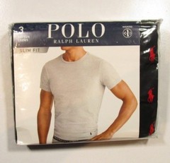 Polo Ralph Lauren Men’s Black Slim Fit Crew-Neck Moisture Wicking T-Shirt 3 Pack