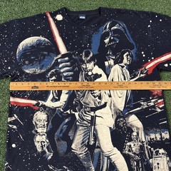 Star Wars Episode 4 Short Sleeve T Shirt Size 2XL Blue All Over Print AOP