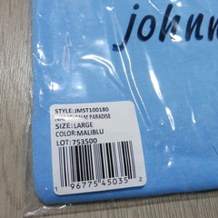 JOHNNIE O Mens L LARGE T SHIRT MALIBLU PALM PARADISE GOLF AQUA DALE 2.0 TEE