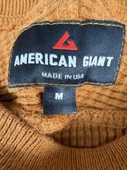 American Giant Mens M Waffle Knit Thermal Heavy Thick Base Layer Burnt Orange
