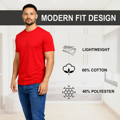 Men’s 4 Pack Crew Neck Casual T-Shirts | Cotton Blend Tees S-3XL | Free Shipping