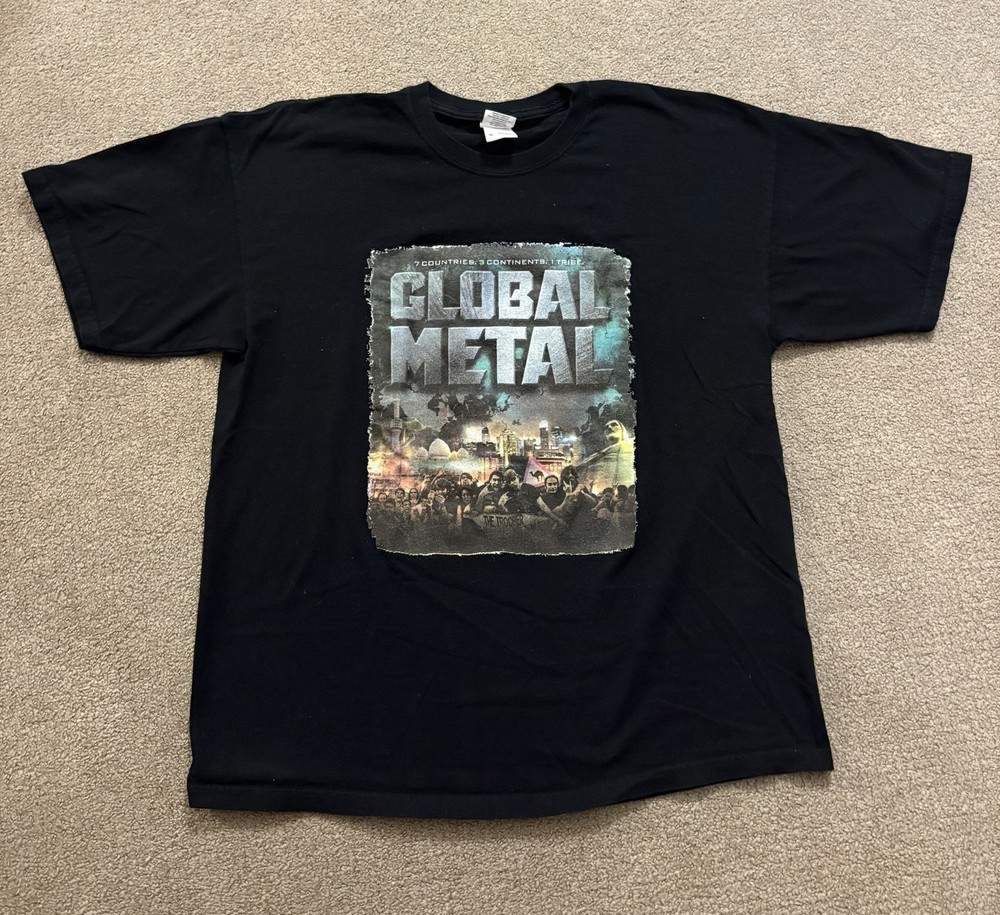 Vintage Global Metal Documentary Movie Promo Tee Shirt – Size XL *RARE*