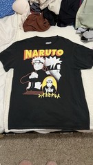 Naruto Black Graphic Tee 100% Cotton Anime T-Shirt Unisex Gender Neutral Size M