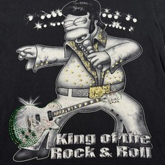 Vintage Pro Max T-Shirt Mens 3XLT Black Elvis Simpsons King Of The Rock & Roll