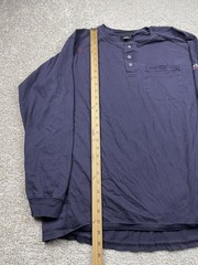 Ariat FR Henley Shirt Mens XL Blue Long Sleeve Flame Resistant CAT 2 Work