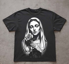 St. Mary Rose Rosary Religious Valentine T-shirt Blessed Mother Mary Tee