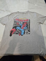 The Amazing Spider Man Retro Comic Book Graphic Gray T-Shirt Unisex Large