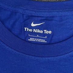 Nike Shirt Mens Large Game Royal Blue Gray Red Futura Logo Sportswear Cotton Tee