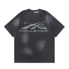 Men’s Hell star Classic Big Logo Water Printed Short sleeved T-shirt 2 Black