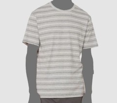 $115 Vince Men’s Gray Feeder Stripe Cotton Short Sleeve Crewneck T-Shirt Size XL