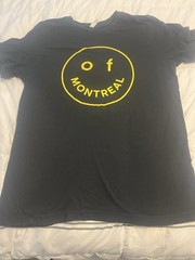 Of Montreal Yellow Circle Logo Graphic Black Tee Unisex L