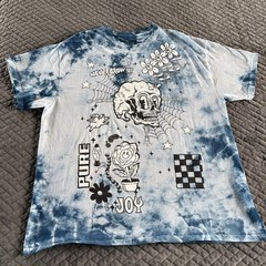 A-Lab T-Shirt L “Never Grow Up” Skull “Pure Joy” Tie-Dye Novelty