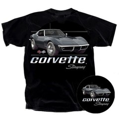 1969 Corvette Stingray Black Vintage Graphic T-Shirt Classic Car Tee