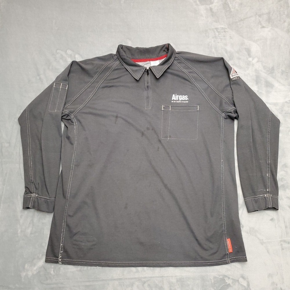 Bulwark FR Shirt Mens XL Gray Henley Flame Fire Resistant iQ Series Workwear