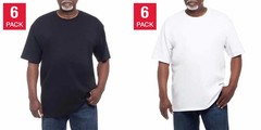 Kirkland Signature Men’s Heavyweight Crew Neck Tee, 6-pack Cotton White Black*