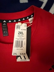 NEW ADIDAS Train Essentials Feelready Red Training Tee 2XL IC7442